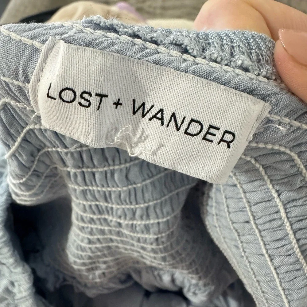 Lost‎ + Wander Blue Puff Sleeve Dress